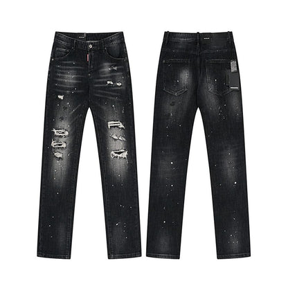 NEW-D2 Retro ripped jeans