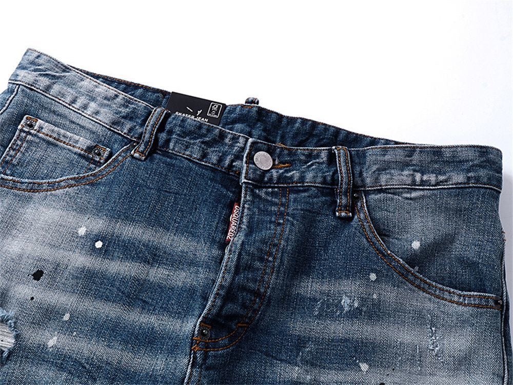 NEW-D2 Retro ripped jeans