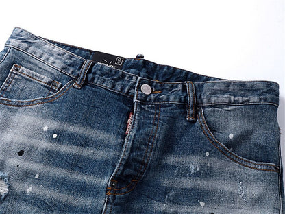 NEW-D2 Retro ripped jeans