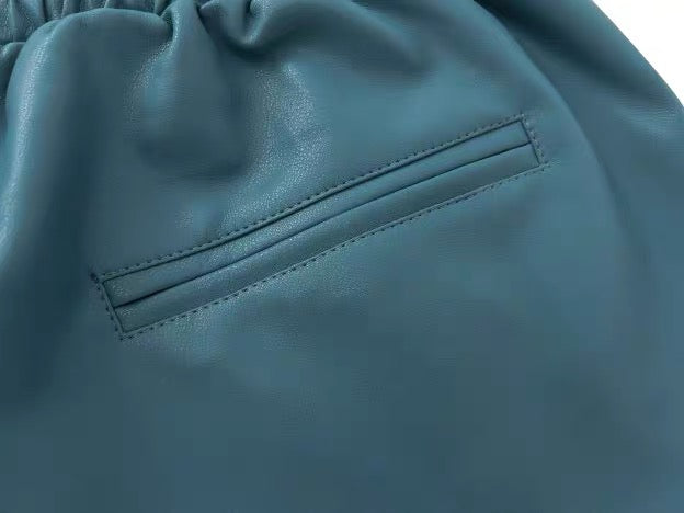 New-RHUDE Leather shorts