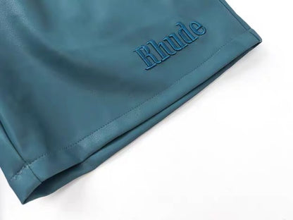 New-RHUDE Leather shorts