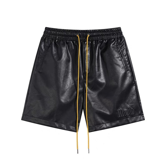 New-RHUDE Leather shorts