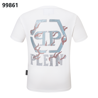 P**P Men's Nightlife VIP Logo Emblem T-Shirt | Black White