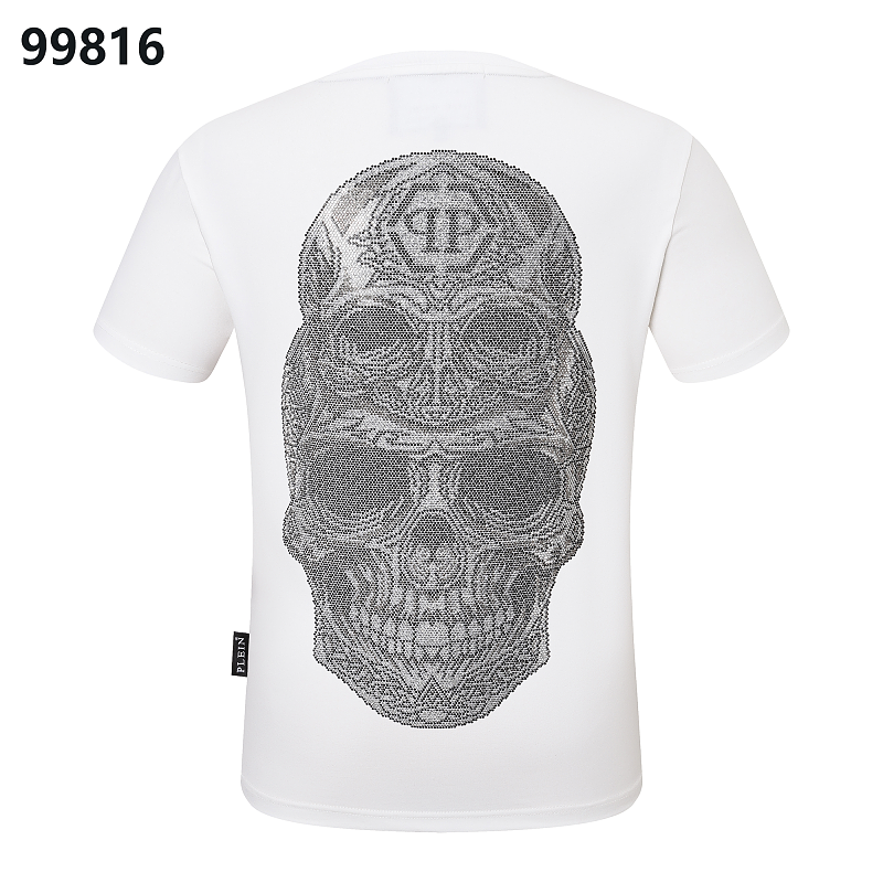 P**P Men's Campus Style Logo Emblem T-Shirt | Black White
