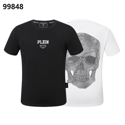 P**P Men's Creative Professional Logo Emblem T-Shirt | Black White