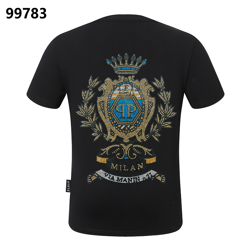 P**P Men's Summer Resort Logo Emblem T-Shirt | Black White