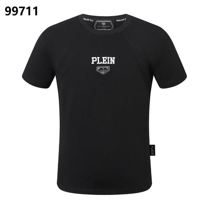 P**P Men's Extended Size Logo Emblem T-Shirt | Black White M-3XL