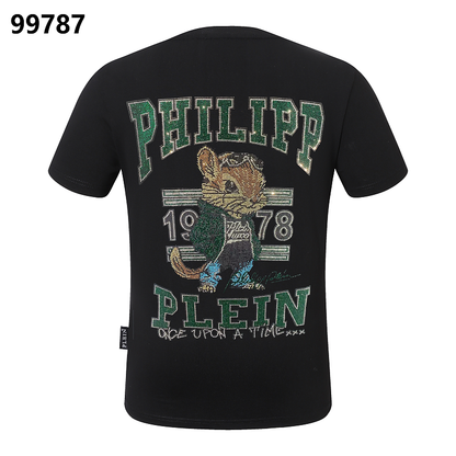 P**P Men's Business Travel Logo Emblem T-Shirt | Black White