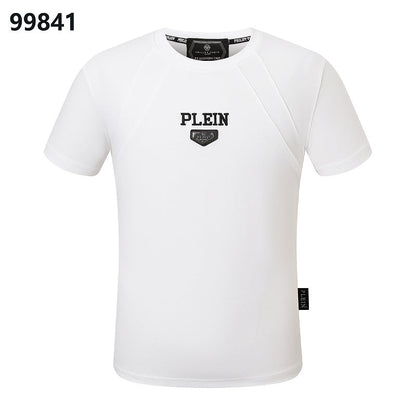 P**P Men's Business Travel Logo Emblem T-Shirt | Black White