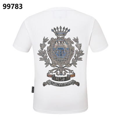 P**P Men's Summer Resort Logo Emblem T-Shirt | Black White