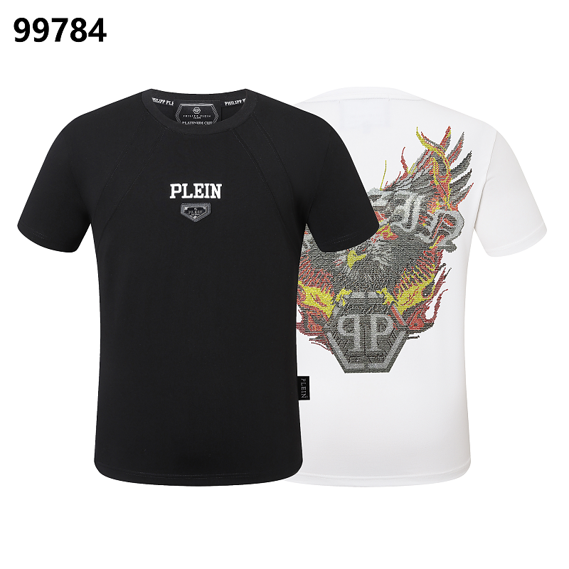 P**P Men's Nightlife Logo Emblem T-Shirt | Black White