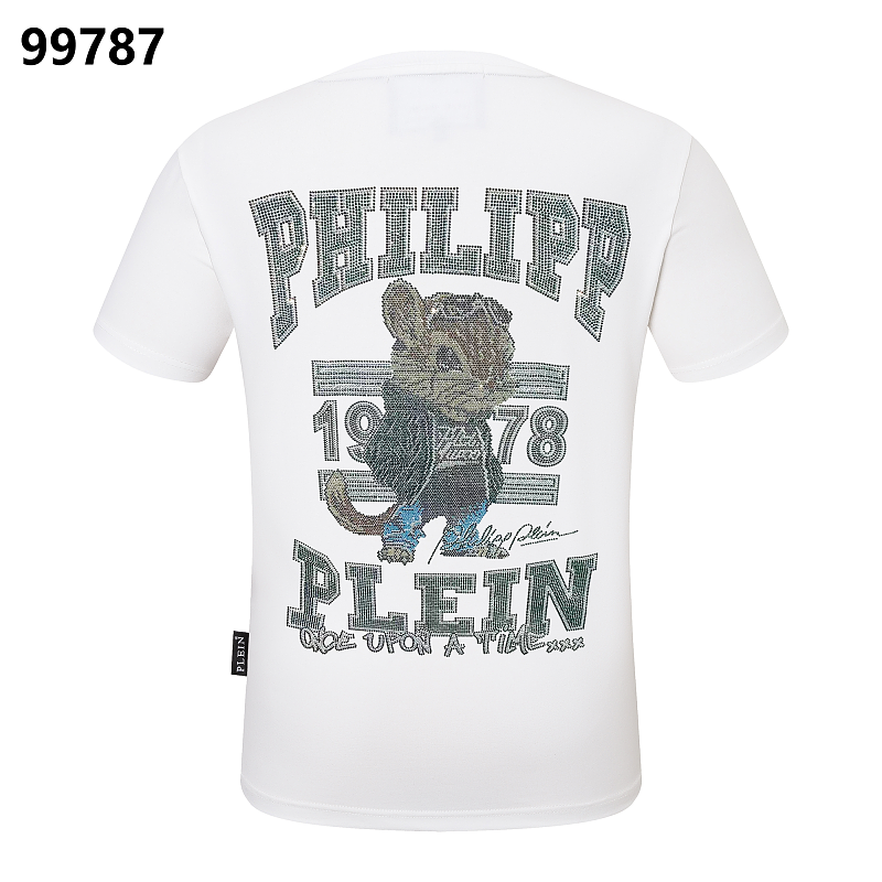 P**P Men's Business Travel Logo Emblem T-Shirt | Black White